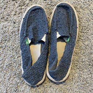 Sanuk blue slip on shoes